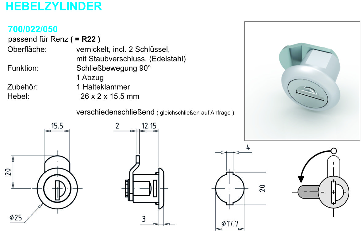 Hebelzylinder R22